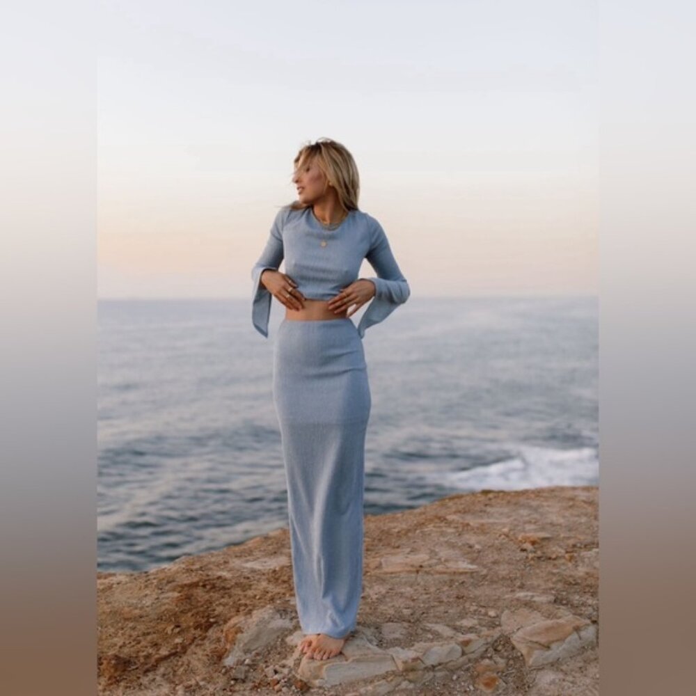 Rumer the Label Revolve Runway Tucker Crop Top Maxi Set